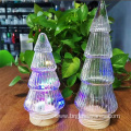 Christmas tree shaped glass jar with ribbed design